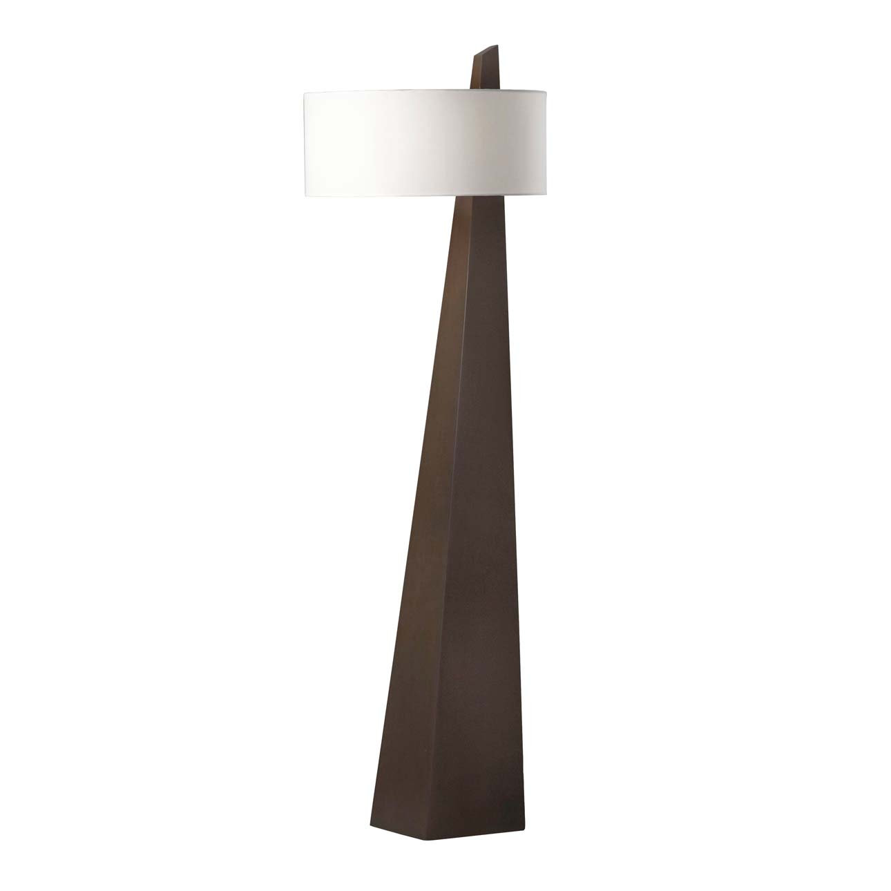 Obelisk 63" Linen Floor Lamp, Walnut Wood
