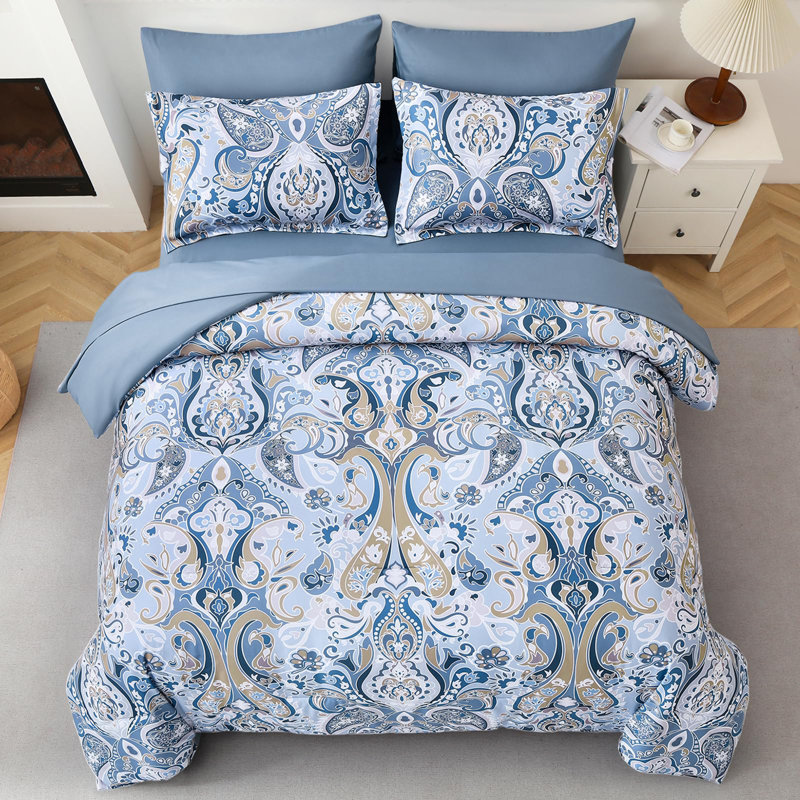 Ensemble d'édredon 7 pièces Boho, Édredon très grand et 6 pièces supplémentaires