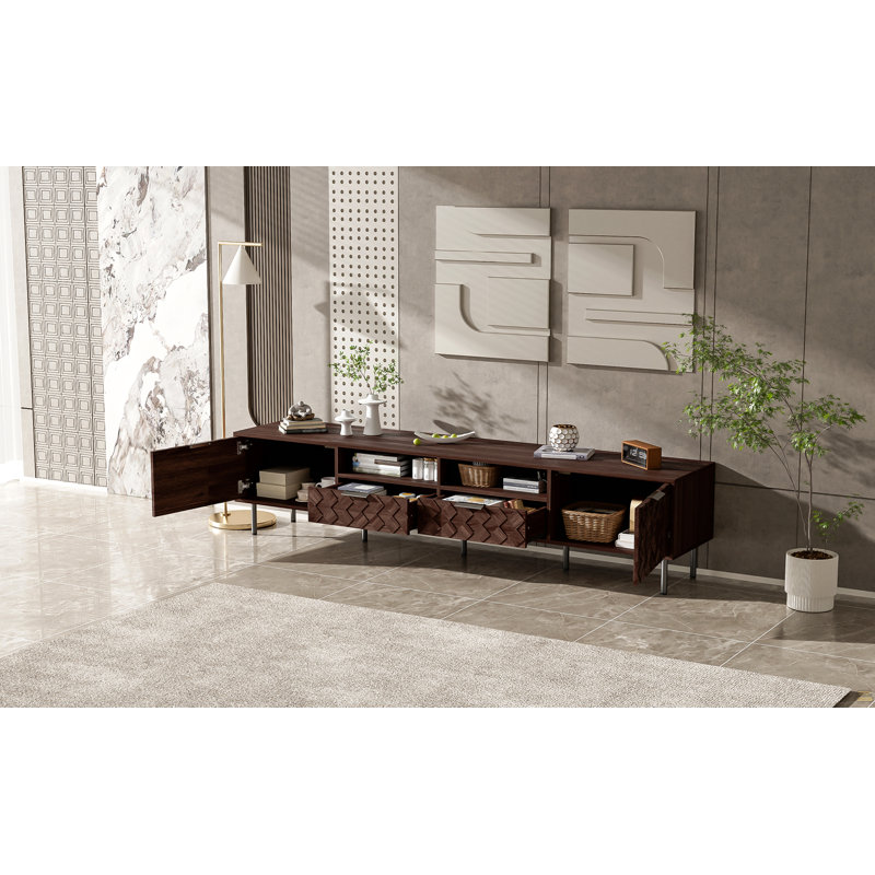 78 Inch Modern TV Stand For Tvs Up To 85", Entertainment Center With Closed Storage & Cable Management