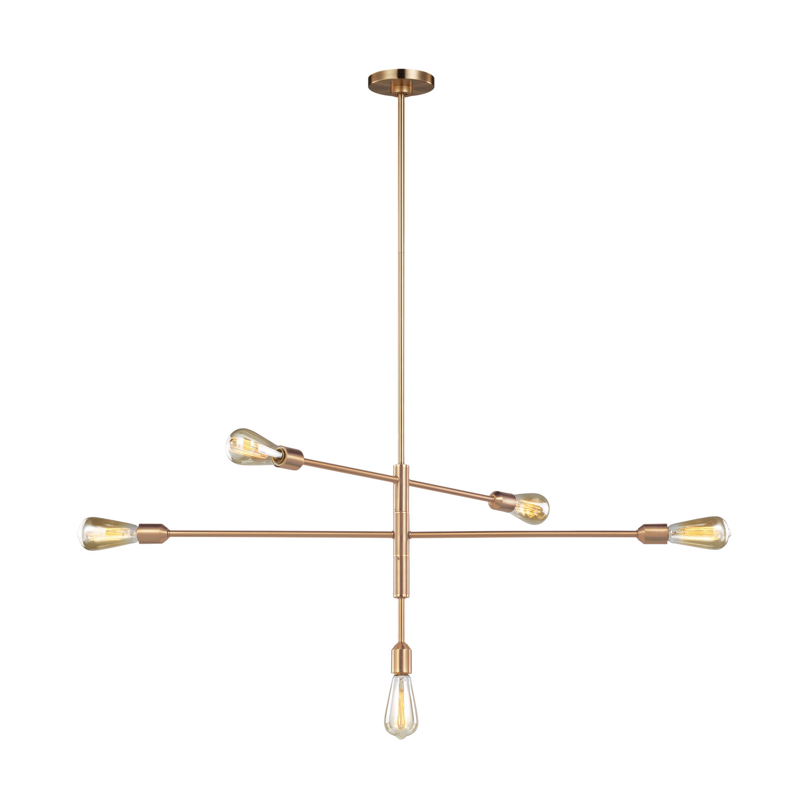 Allman 5 - Light Dimmable Chandelier, Satin Brass