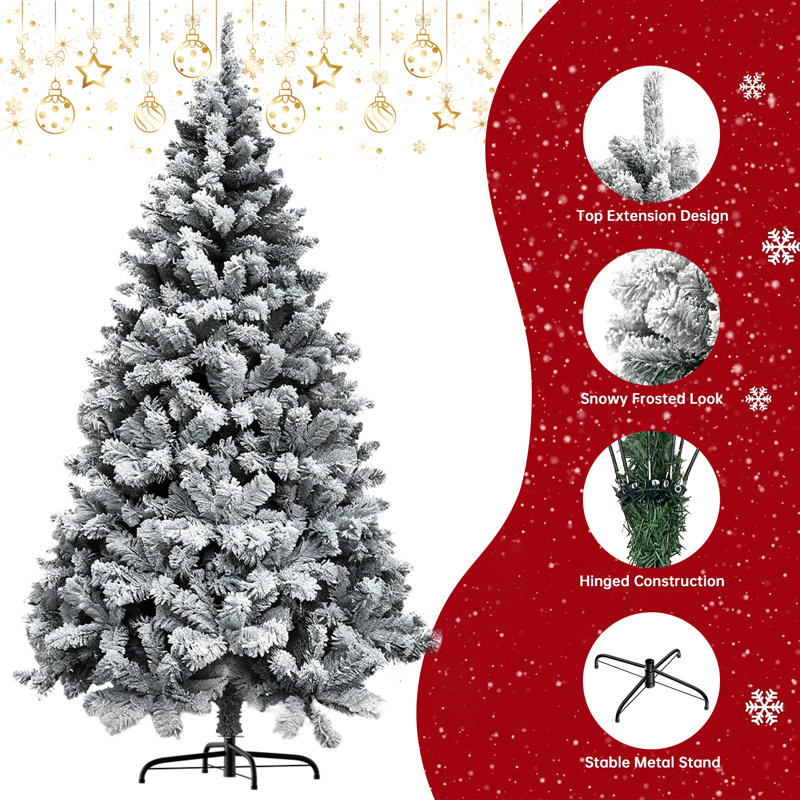 Flocked Artificial Christmas Tree, 200cm