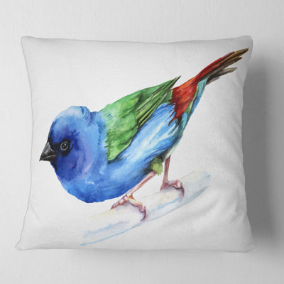 Forbes Finch Bird - Traditional Printed Throw Pillow