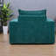 Chaise d'appoint spacieuse en chenille, revêtement vert, design moderne pour la maison et le bureau