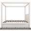 Lit à baldaquin simple avec lit gigogne et trois tiroirs de rangement, beige-396747881