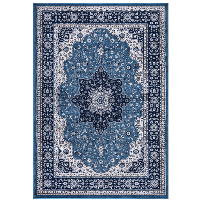Ernest Hand-Knotted Blue/Ivory Indoor Rug, Rectangle 160 x 230cm