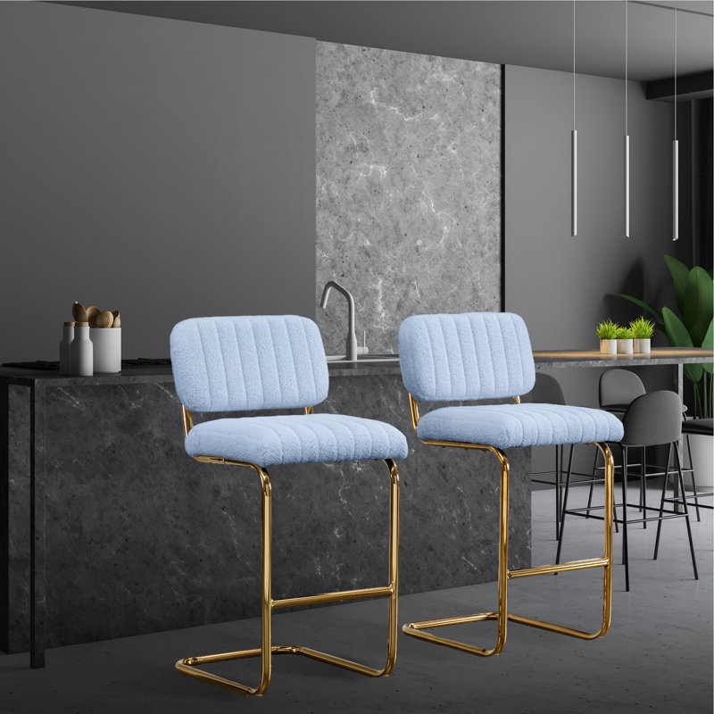 Tabouret de comptoir 27 po Derlyn, Bleu