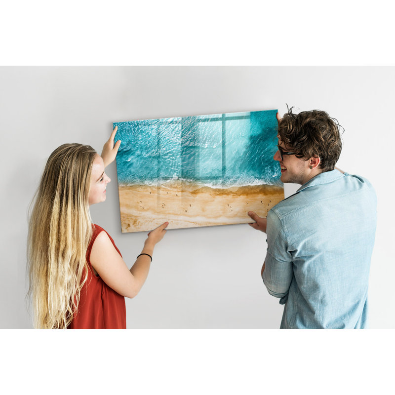 Magnetic Memo Board Whiteboard - 90 x 60 cm - With Marker and Magnets - Sea Beach People
