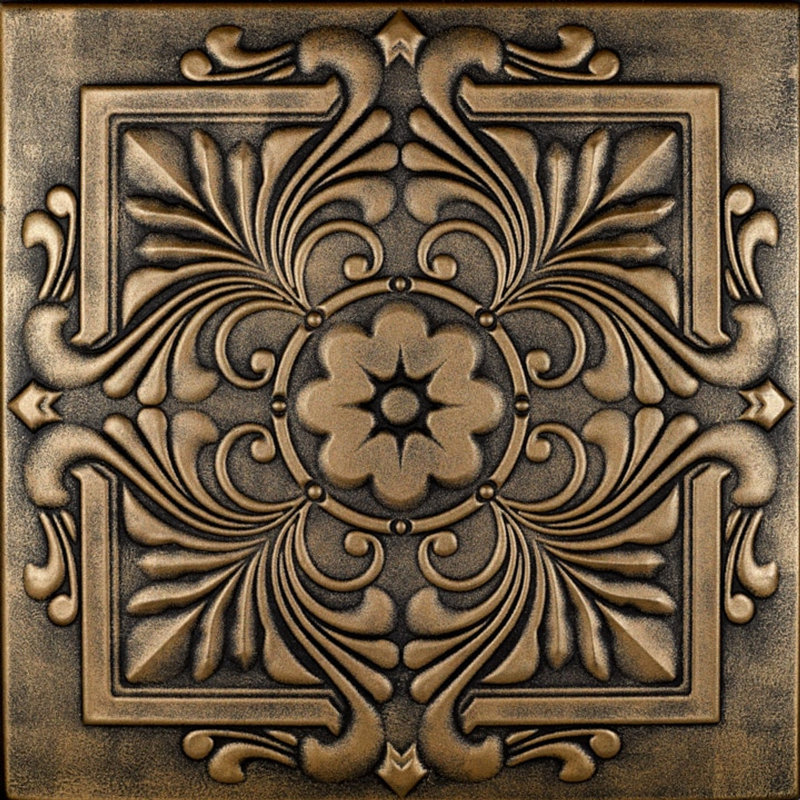 Carreau de plafond en polystyrène 1,6 pi x 1,6 pi Victorian, Laiton antique