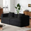 Canapé-lit convertible de 72,4 pouces, canapé en chenille, livré avec deux pochettes de rangement latérales, deux coussins, un canapé-lit pliable confortable, convient aux salons, aux chambres et aux bureaux-1526228635