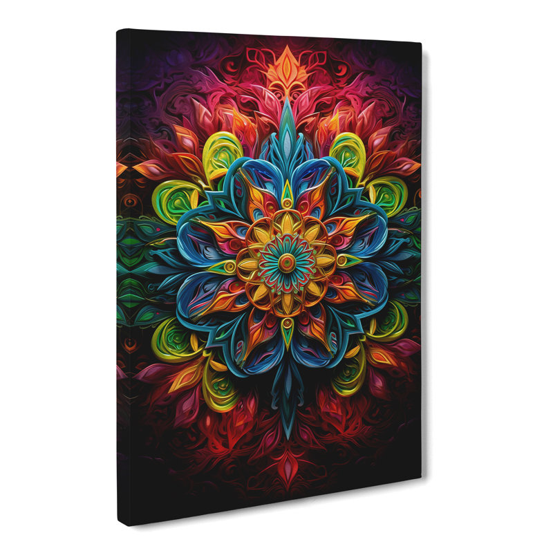 Mandala Neo-Plasticism Art No.2 - Wrapped Canvas, 60cm H x 40cm W x 3cm D