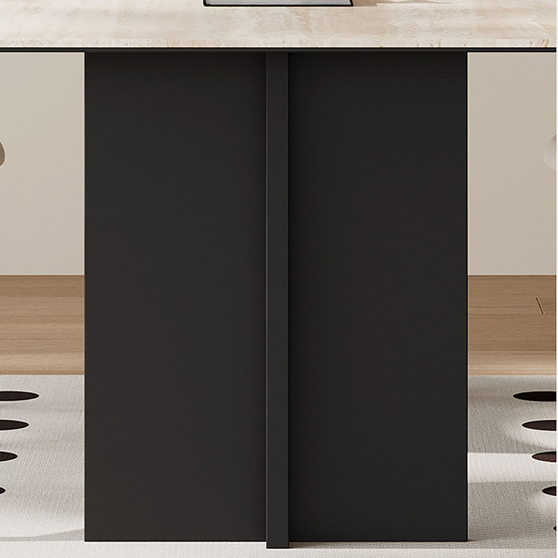 Table de salle à manger moderne en pierre frittée, H 29,5 po x l 78,7 po x P 35,4 po