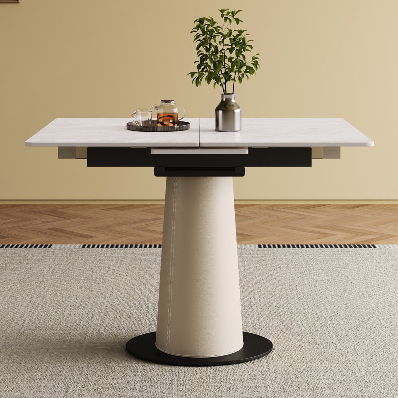 Table carrée extensible avec plaque rétractable Modern Leather