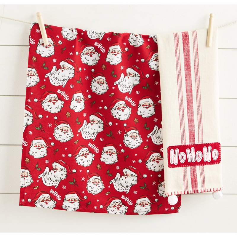 Ho Ho Ho Santa Dishtowel Set/2