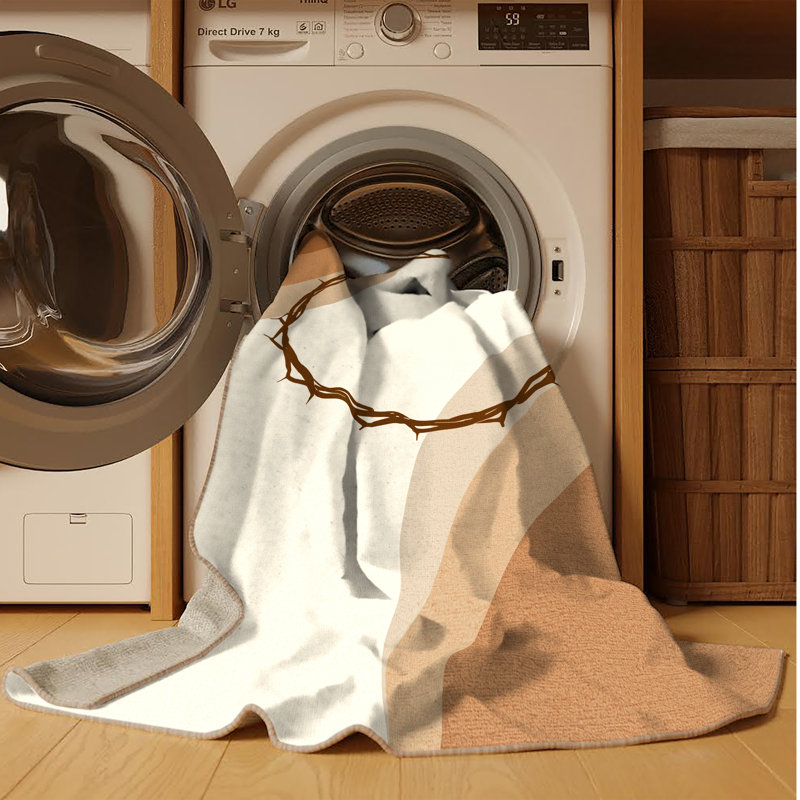 Tapis minimaliste beige lavable à la machine Bartow, 7 x 9