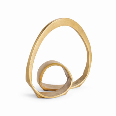 Forma Abstract Cast Aluminum Organic Sculpture in Gold