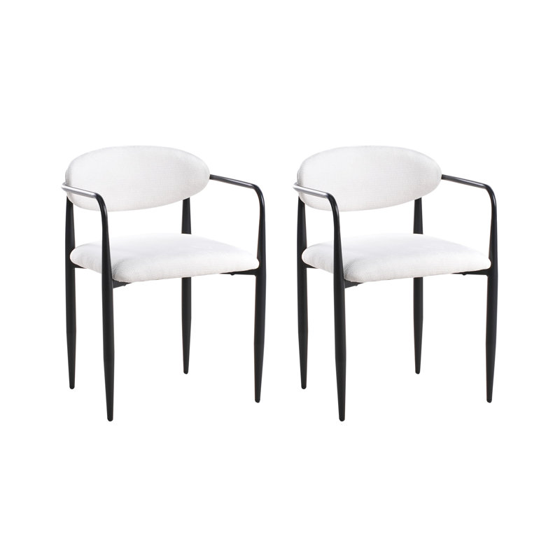Set of 2 Dining Chairs TANEVIK Fabric, White