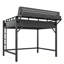 Structure de lit mezzanine pleine grandeur avec tablettes de rangement et panneau perforé, lit mezzanine en métal avec ports USB et lumières DEL, sécuritaire et robuste-133037886