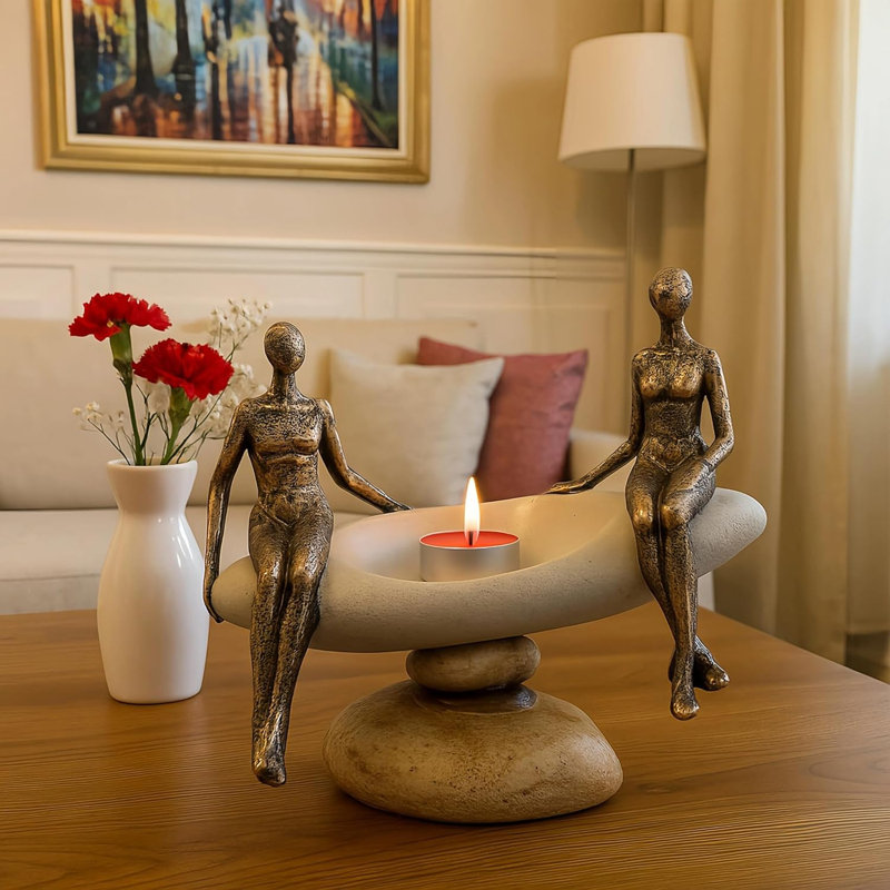 Sculpture moderne abstraite pour couple, romantique pour elle ou pour lui, minimaliste