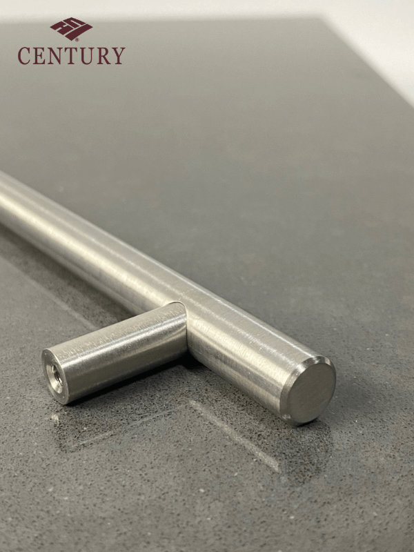 Brushed Nickel Steel Bar Pull with Mounting Hardware