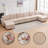 Balus Modular Sofa Bed Set, Button Tufted Reversible Modular Couch With 2 Storage Ottomans, 8 Seater Oversized U Shape Sleeper Sectional Couch Modular Sofa Couch For Living Room-76934919