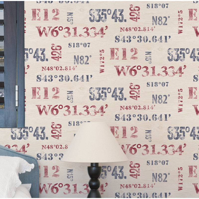 10m x 53cm Matte Non-Pasted Wallpaper Roll, Navy Blue/Red