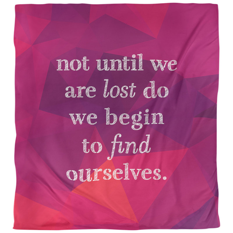 Housse de couette simple Find Yourself Quote, Housse de couette pour très grand lit, Rubellite