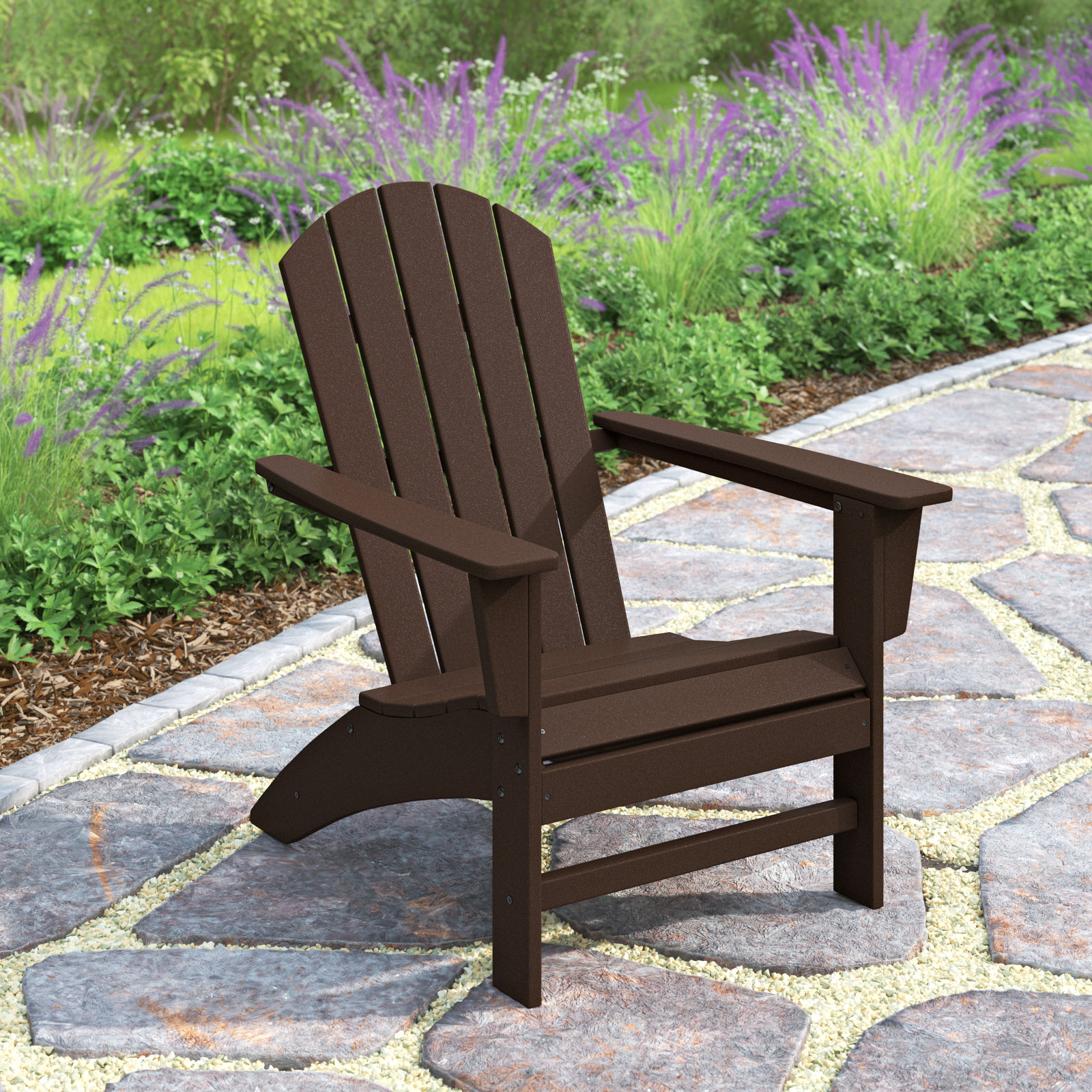 Nautical Adirondack Chair, Mahogany