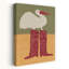Bird In Red Boots Modern Playful Whimsical Bird Wall Art Print 1 Piece Wrapped Canvas Wall Art-144116481