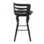 Tabouret de bar pivotant en similicuir et bois noir Lusera