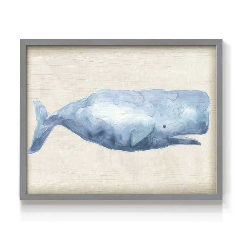 Rustic Whale I -Framed Print - Restickable, Gris, H 16 po x l 20 po