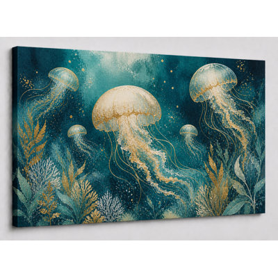 Grande impression d'art sur toile bleu marine, art mural bleu sarcelle pour salon de salle de bain, impression sur toile 24 x 36 pouces - prête à être accrochée