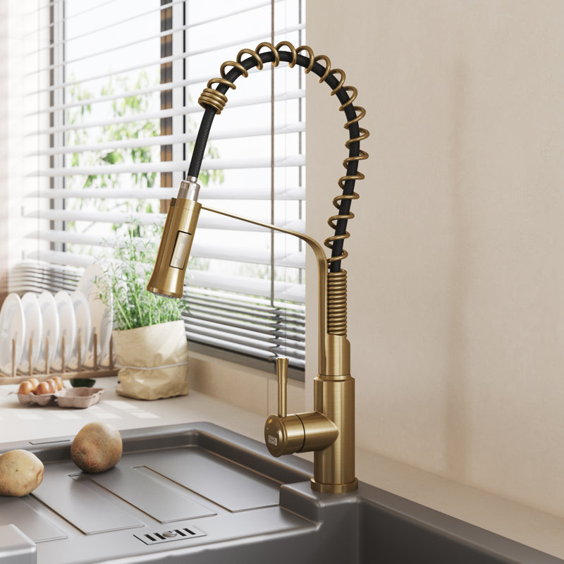 Belfry Kitchen Kitchen Faucet, Gold/Black