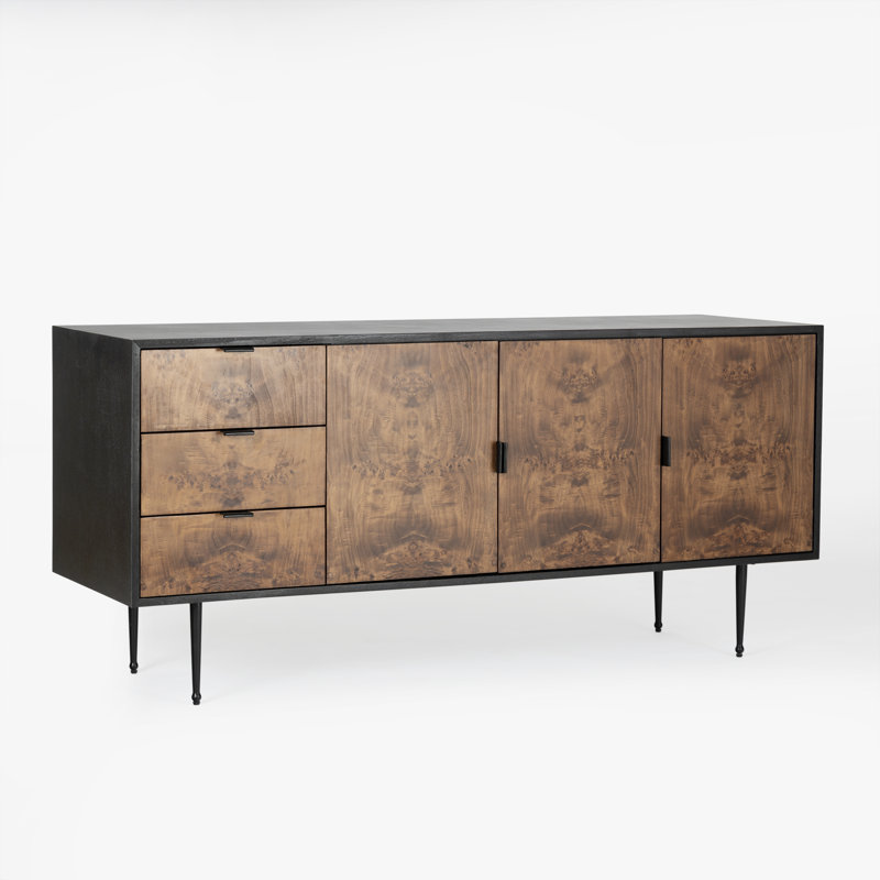Buffet de 62 po Juney, Broussin foncé / noir