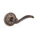 Elan Wave/Drop Privacy (Bed & Bath) Door Lever with Round Rosette