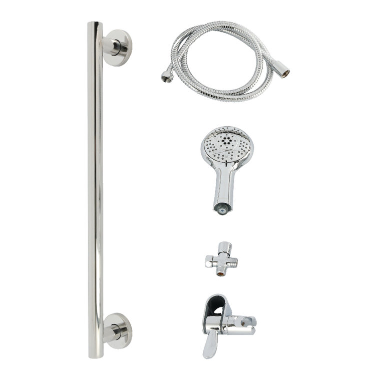Kingston Brass Made To Match Shower System With Slide/Grab Bar And Hand Shower
