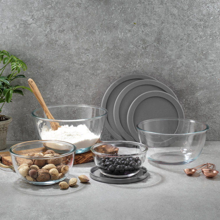 8-Piece Glass Mixing Bowls with Lids