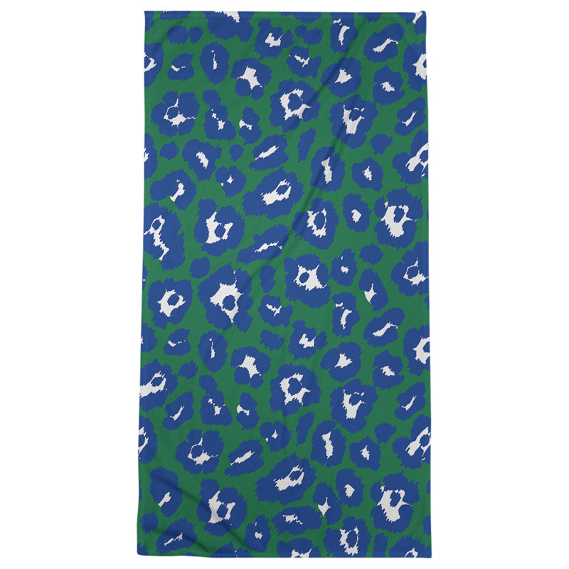 Serviette de plage Holderness, Microfibre, Vert / blanc / bleu