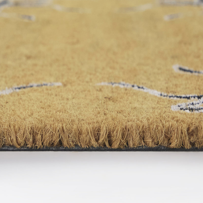 Ribbons Border Doormat, Black/Brown