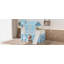 Lit mezzanine double avec tente et tour rose - Bleu-396878294