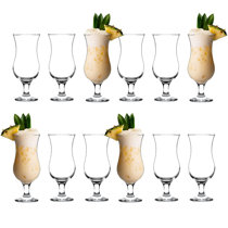 LAV Hurricane Glasses Set 6-Piece, Pina Colada Cocktail Glasses 13 Oz,  Great Choice for Tropical Drinks & Beers & Juice, Lead-Free Clear Tulip  Drinking Cups 