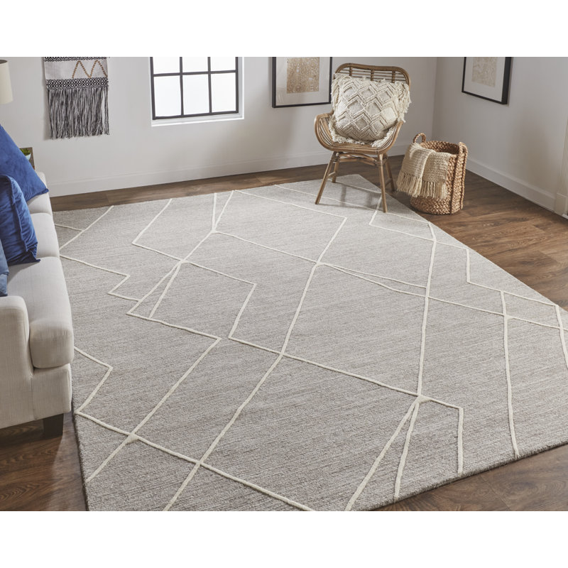 Thom Filicia Wool Abstract Area Rug in Gray, Rectangle 9'6" x 13'6"