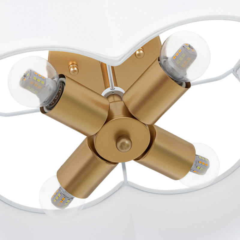 Plafonnier semi-encastré en tissu 4 lumières