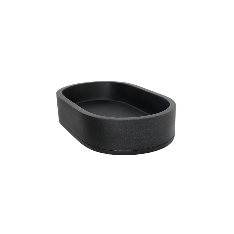 Barclay Uri 22.75'' Concrete Oval Bathroom Sink, Terrazzo Black