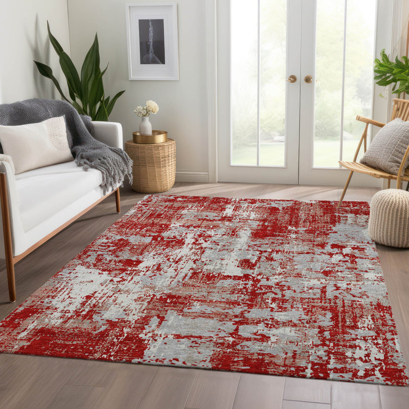 Premium Machine Washable Mayfield AMF1008 Abstract Rug, Rectangle 5' x 7'6"