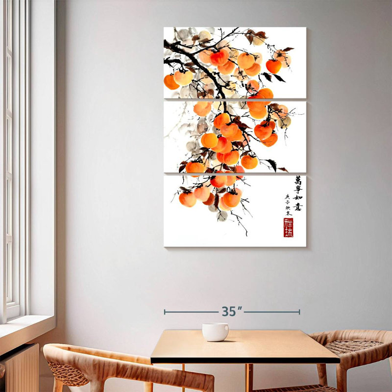 Harimois antique chinois persimmon, H 65 po x l 42 po