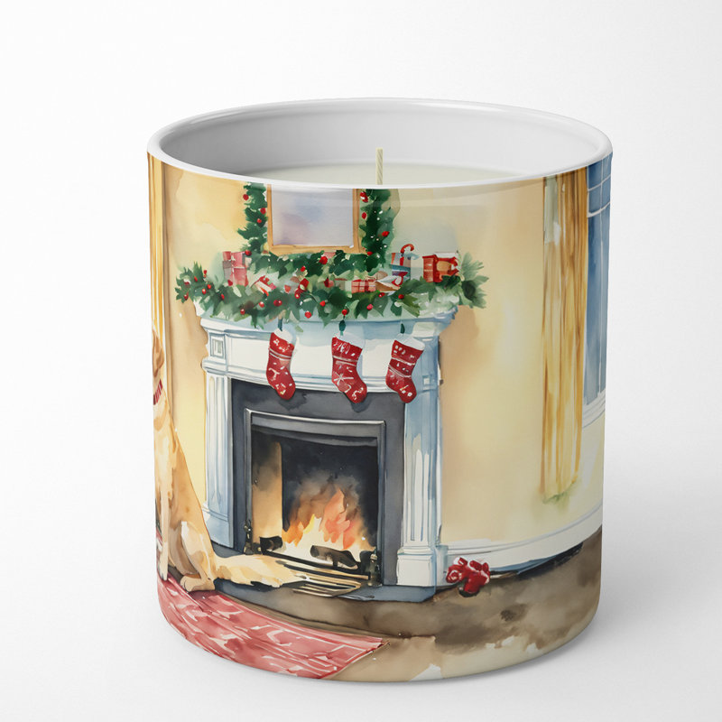 Bougie de Noël parfumée avec support en céramique