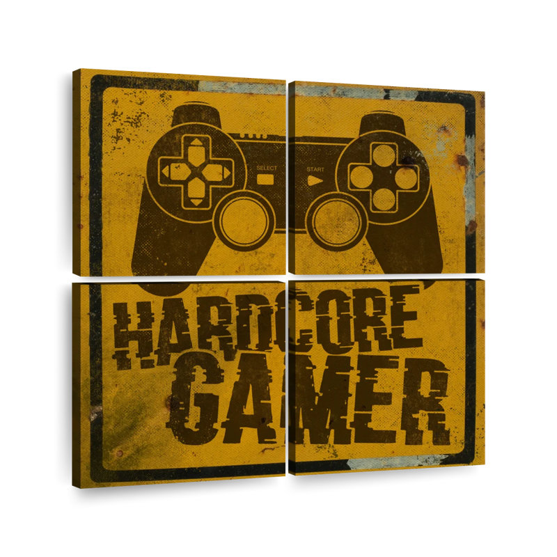 " Hardcore Gamer Multi Piece Canvas Print " by Logic Nerds 4 - Pieces, 18" H x 18" W x 1" D