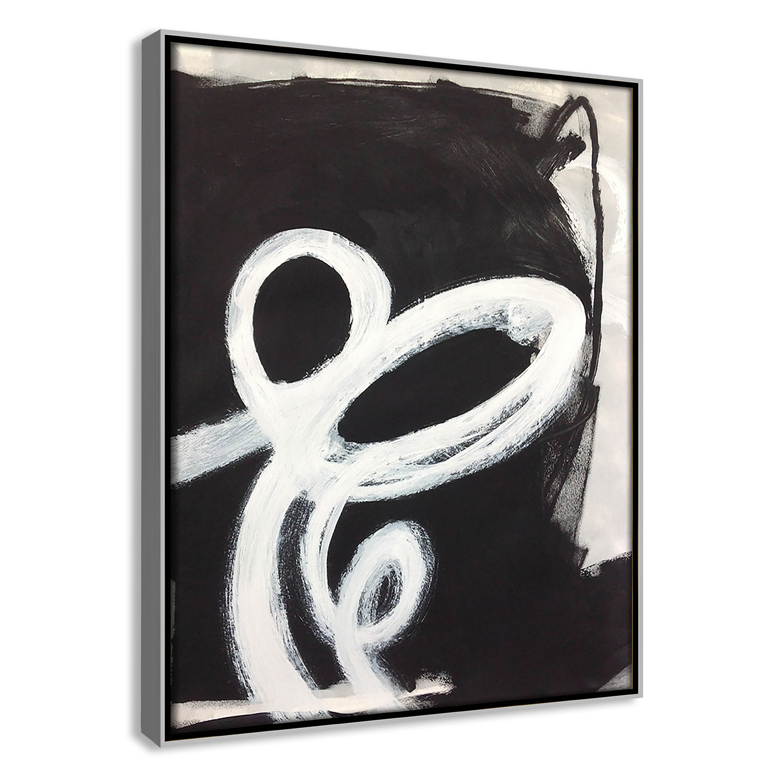 Bronte "Swirly Swirls II" Print, 15.5" H x 12.5" W x 2" D, Silver Floater Framed, No Mat