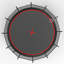 Trampoline 14 pi - Noir rouge - Hauteur du cadre 90 cm