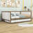 Buchanan Modern Full Size Upholstered Daybed with Trundle, Nailhead Trim and Slats